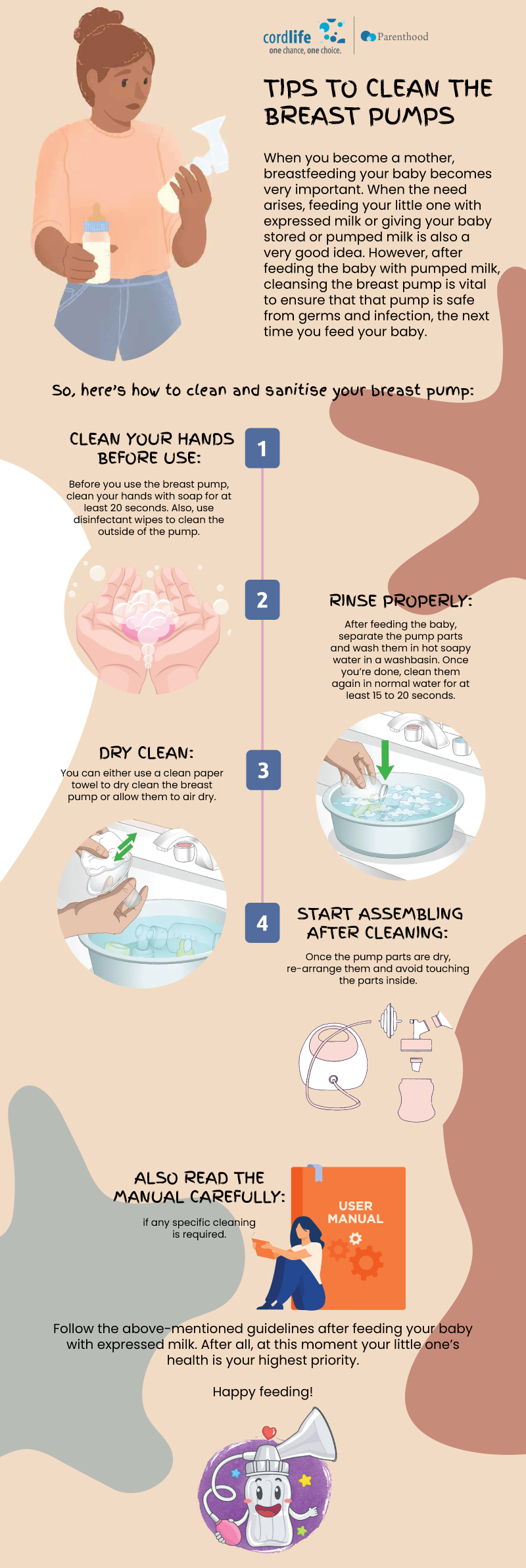 Tips to clean the breast pumps